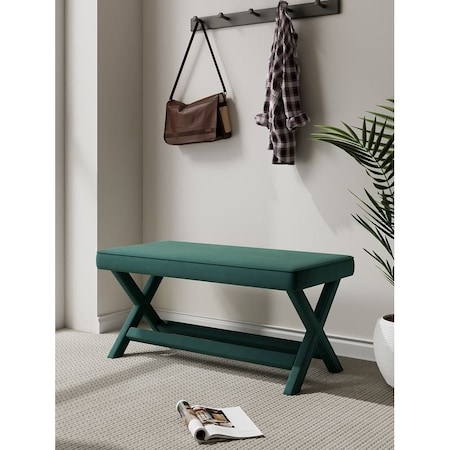 Manhattan Comfort Abigail Double Ottoman Bench in Green OT005-GR